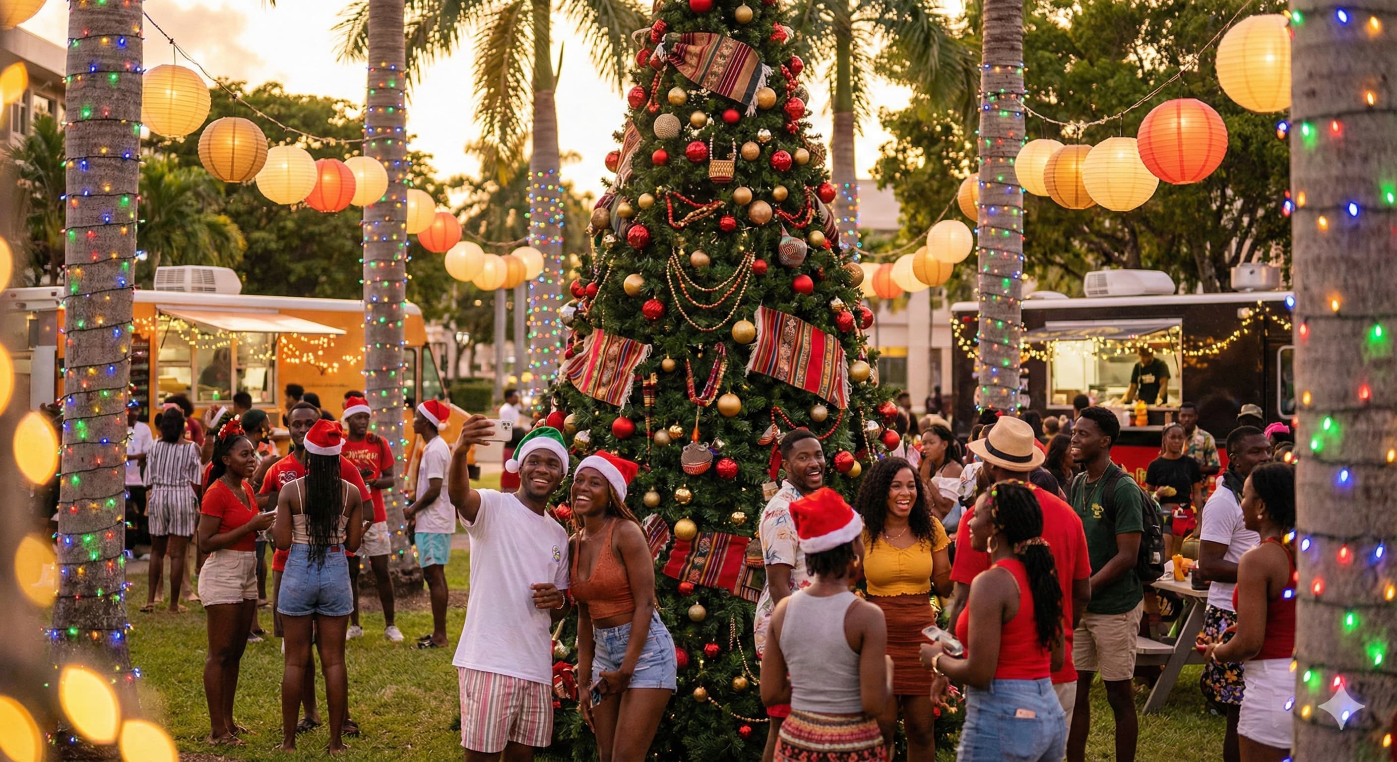 Holiday party celebration on campus